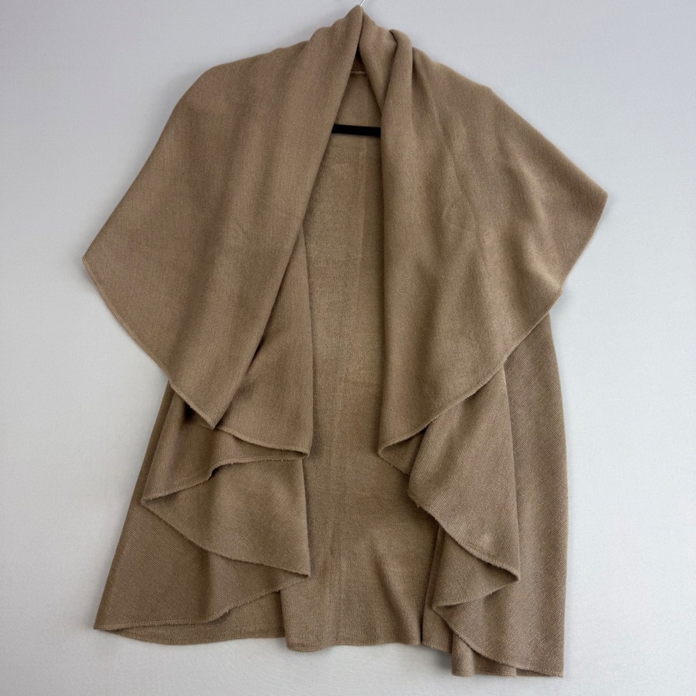 Look by M Chic Everyday Cape Cardigan Sleeveless Waterfall Draped Open Front OS